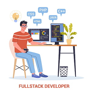 Desarrollador de pila completa Vectores e ilustraciones para fondo de pantalla del teléfono