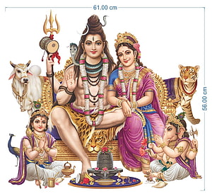 Buy OFIXO God Wall Stickers Large Shiv Darbar Modern Sticker HD wallpaper