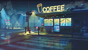 Retro Coffee Shop Live [1920 x 1080] :, retro lofi HD wallpaper