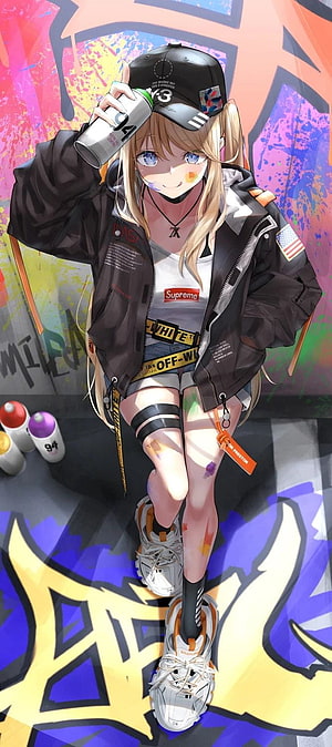 Anime Stylish Girls Graffiti Wall Art Posters and Prints Canvas Art Paintings For Home Decor, stylish anime girl HD phone wallpaper
