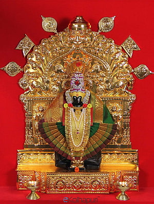 Buy eKolhapuri Handcrafted God Shri Karvir Niwasini Mahalaxmi Idol Kolhapur Wooden Wall Hanging Decor with Light System and Box Frame Online at Low Prices in India, kolhapur mahalaxmi HD phone wallpaper