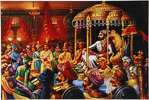 PK Arts Shivaji Maharaj Rajyabhishek frame Wall Poster, rajyabhishek shivaji maharaj HD wallpaper