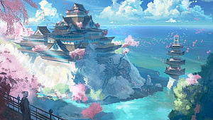 Relajante música zen japonesa, anime japonés pacífico. fondo de pantalla