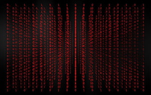 Datos de código binario, matriz roja fondo de pantalla