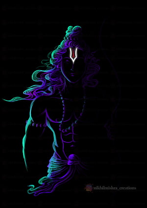 Lord Rama digital painting artwork Ram navmi special, ram angry HD phone wallpaper