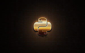 Logo brokatu Python, język programowania, metalowe tło siatki, Python, kreatywne, znaki języka programowania, logo Python o rozdzielczości 2880x1800. Wysoka jakość, język Pythona Tapeta HD