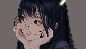 Cute Anime Girl with Glasses – Dist, anime girl pfp HD wallpaper