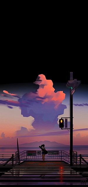 Amoled karanlık, dikey, anime kızlar, sakinleştirici karanlık anime HD telefon duvar kağıdı