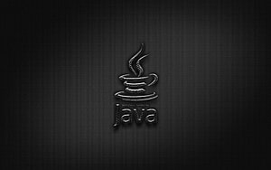 Logotipo negro de Java, lenguaje de programación, cuadrícula fondo de pantalla