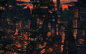 Aesthetic Anime City, dark city aesthetic HD wallpaper