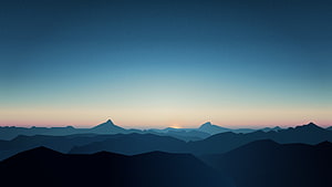 Mountains Landscape Sunrise Minimalist Minimalism HD wallpaper