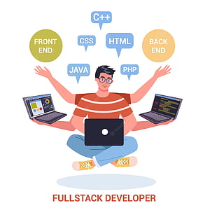 Desarrollador de pila completa Vectores e ilustraciones para fondo de pantalla del teléfono