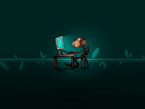 Monkey Coding Teknologi Komputer, pengkodean komputer Wallpaper HD